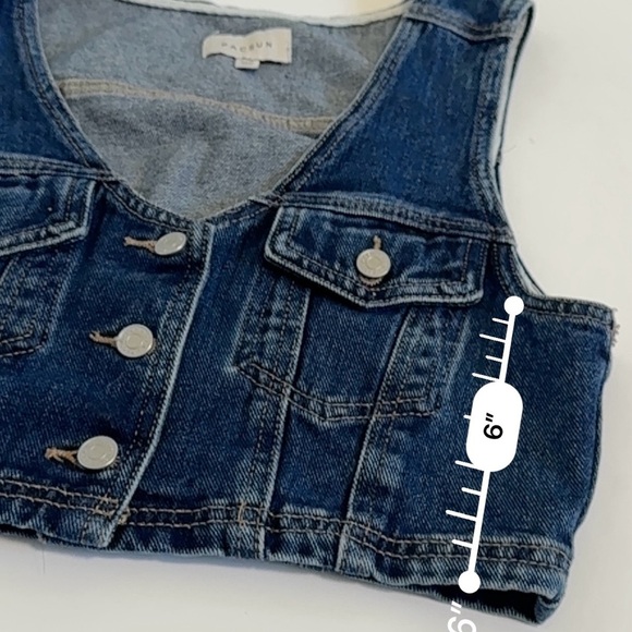 Pacsun Ultra Cropped Denim Vest XS - Picture 6 of 8